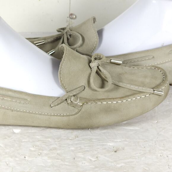 Mercanti Fiorentini Women's US11B Gray Suede Bow Flat Driving Loafer Shoes - Picture 12 of 16